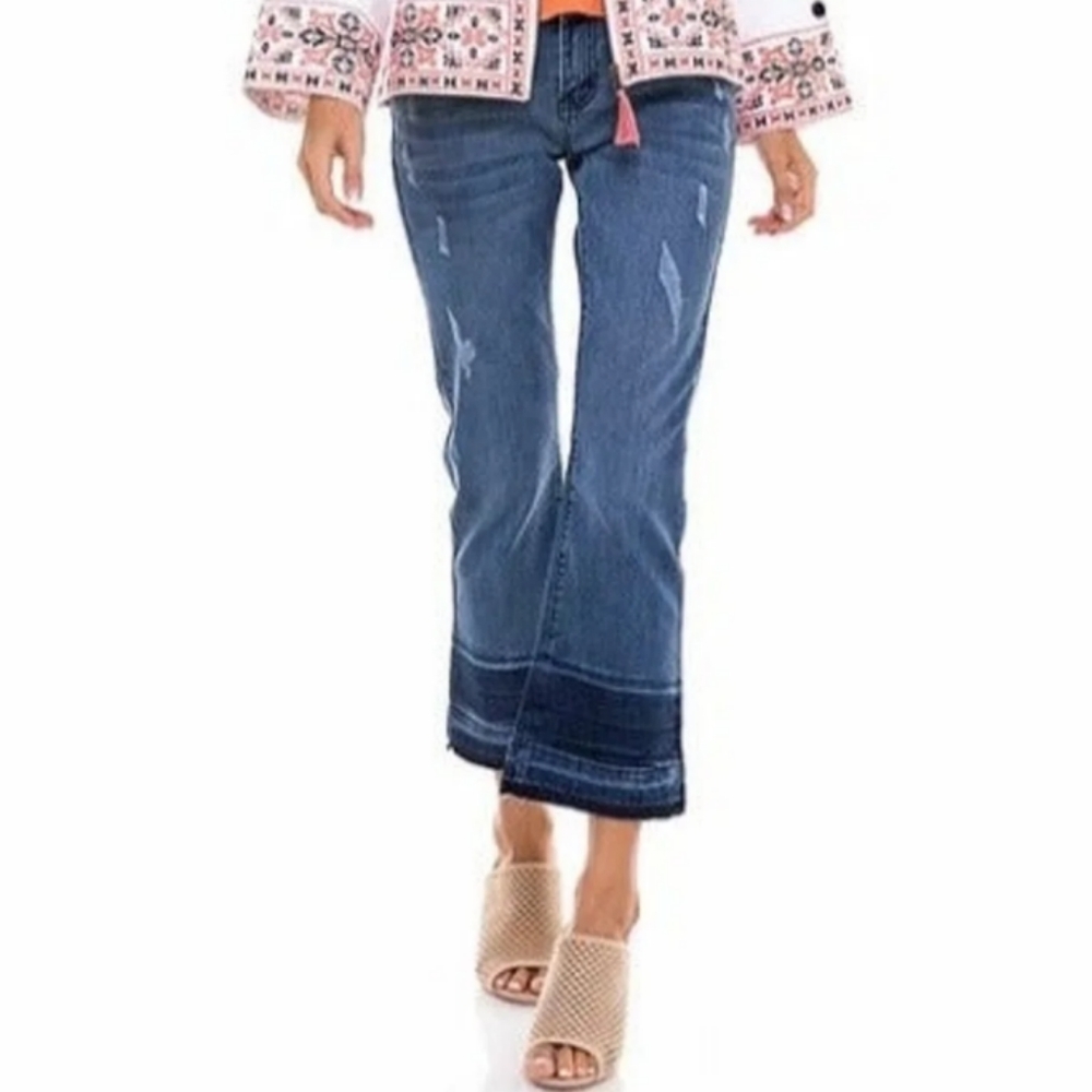 Angel + Premium May Unhemmed Crop Jeans